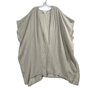 Cynthia Rowley Half Sleeve Open Front Kimono Beach Cover Tan Womens OS